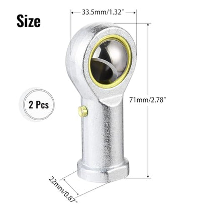 2Pcs PHSB8 Rod End Bearing 1/2 Inch Bore Pre-Lubricated 1/2-20 Female Thread Right Hand Heim Joint with Jam Nuts - size: 1/2, style: Right Hand