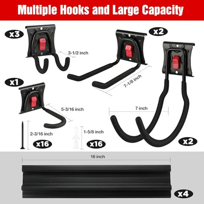 WORKPRO 64" Garage Tool Organizer Wall Mount with 8 Adjustable Hooks