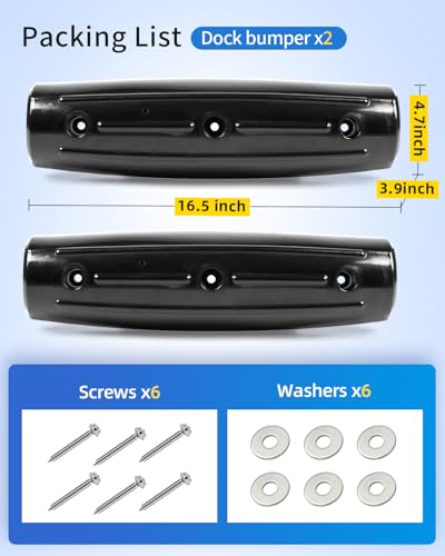 OCEANBROAD Dock Fender Bumpers, 17" Horztial Dock Bumpers for Edge Side - color: Black, style: 2 Pack