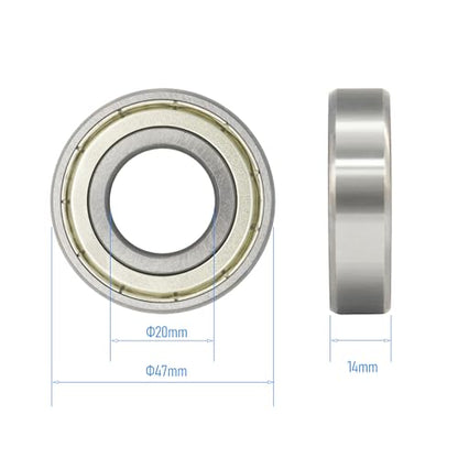 6204ZZ 4 PCS Deep Groove Ball Bearing 20×47×14mm Double Metal Shielded Ball Bearing Chrome Steel P0 Z2 Bearing for Industrial Machine,Power Tools and Mechanical Equipment - size: 6204ZZ Size 20×47×14mm