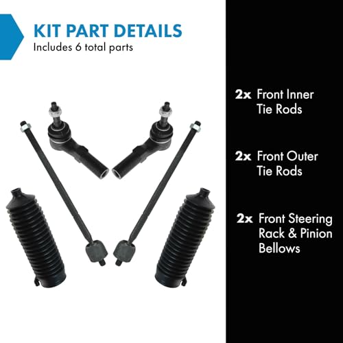 TRQ Front Driver & Passenger Side Steering Kit Steering Rack & Pinion - style: PSA58525