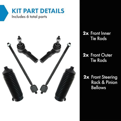 TRQ Front Driver & Passenger Side Steering Kit Steering Rack & Pinion - style: PSA58525