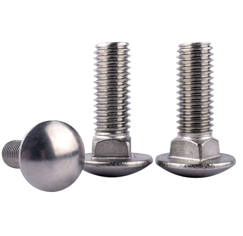 3/8-16 x 2-1/2" Carriage Bolts Screws, Round Head Square Neck, 304 Stainless Steel 18-8, UNC Coarse Fully Thread, Quantity 6Pcs - size: 3/8-16 x 2-1/2" (6 Pcs)