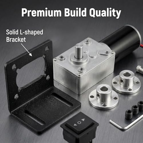 Worm Gear Motor Kit 12V DC 40 RPM Turbine Electric Gear Motor - size: Speed-40 RPM