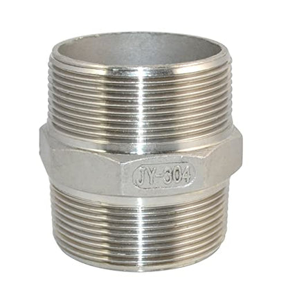 2" x 2" NPT Male Threaded Hex Nipple,Stainless Steel 304 Quick Coupler Pipe Fitting - size: 2 Inch