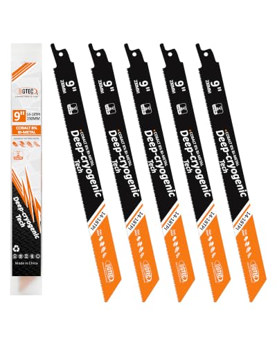 BGTEC 9" Reciprocating Saw Blades for Metal 5 PCS - size: 5PCS