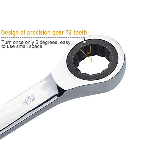 SaferCCTV Wrench Metric 13mm Ratcheting Wrench Set,Reversible Ratcheting Combination Wrench,Open Ended Ratchet - size: 13mm