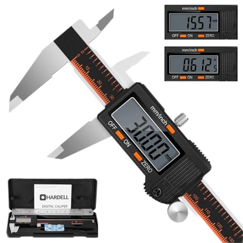HARDELL Digital Caliper 6 Inch, Caliper Measuring Tool with Large LCD - size: 6 Inch
