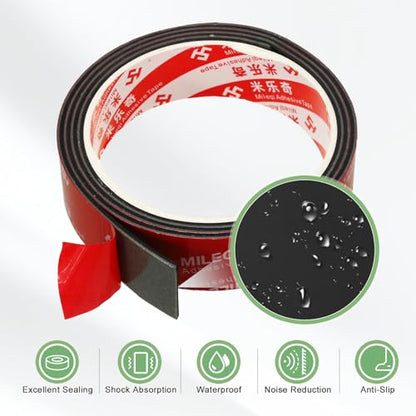 PATIKIL Neoprene Rubber Strips 1" W x 1/16" T x 3.3FT L Self Adhesive 2Pcs - size: 1" x 1/16" x 3.3FT