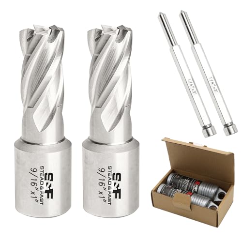 S&F STEAD & FAST Annular Cutter Set 2 Pcs, 9/16" x 1" DOC, Mag Drill Bits - style: 2P-9_16x1