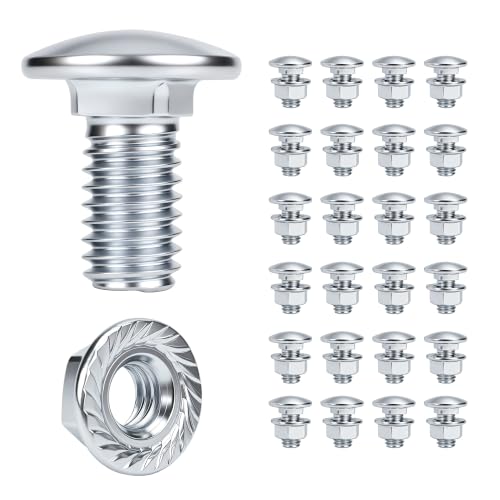 3/8" x3/4" Carriage Bolts and Nuts 25 Pack，Grade 8.8 Carbon Steel - color: Silvery, size: Carriage Bolt 25 pcs