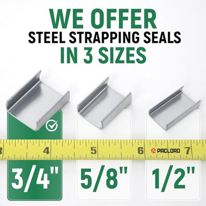 3/4" Open Seals for Steel Strapping, Pack of 500 - size: Pack of 500