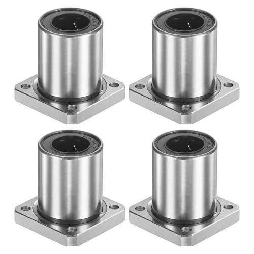 PATIKIL LMK16UU Linear Ball Bearings 16mm Bore Dia 28mm OD 36mm Long 4.5mm Hole, 4Pcs Round Flange Linear Motion Bushing Double Side Rubber Sealed Rod Liner Shaft for Machine 3D Printer - size: 16mm