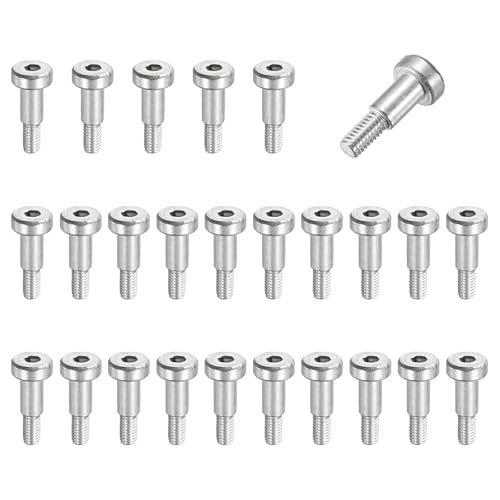 MECCANIXITY 26 Pcs 304 Stainless Steel Shoulder Bolt 5mm Shoulder Dia 8mm Shoulder Length M4x0.7 Thread Hex Socket Shoulder Bolts for Hydraulic Injection Molding Machinery Industries - size: 5mm x 8mm