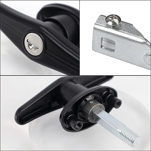 Keyed-Alike Locking T-Handle Kit for Truck Camper Shell/Cap & Topper - Black T-Handle Lock Set with Door Compatibility (Left) ﻿ - style: Matching Set(Left)