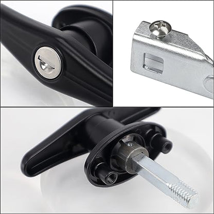 Keyed-Alike Locking T-Handle Kit for Truck Camper Shell/Cap & Topper - Black T-Handle Lock Set with Door Compatibility (Left) ﻿ - style: Matching Set(Left)