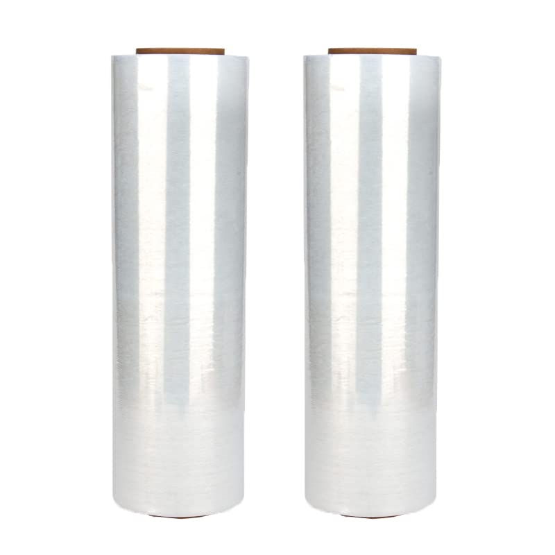 4 Roll 18" x 1500 feet Stretch Film-Wrap 80 Gauge Industrial Strength Stretch 20 Microns Durable for Moving Packing Packaging Heavy Duty Warehouse Shrink Film (Clear) - color: Clear, size: 4 PACK