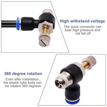 5Pcs Pneumatic Quick Connect Air Hose Fittings, OD 4mm Tube x 1/8"NPT Male Thread Push to Connect Fittings, Pneumatic Air Flow Control Valve Quick Connector - size: 4mmx1/8"NPT