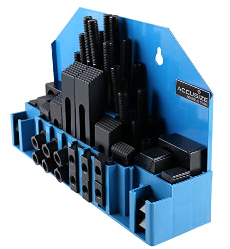 Accusize Industrial Tools Deluxe Steel Clamping Kit, 5/8" Table Slot