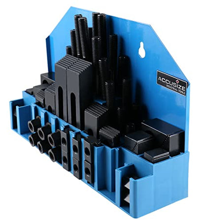 Accusize Industrial Tools Deluxe Steel Clamping Kit, 5/8" Table Slot