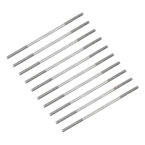 METALLIXITY Double Ended Stud Screws (M4 Thread 110mm Length) 10pcs, 304 Stainless Steel Dual Threaded Rod Bolts - for House Maintenance - size: M4x110mm