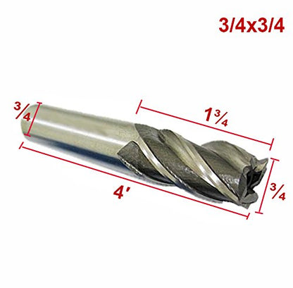 Luomorgo 4 Flute Full Grinded Square Nose End Mill Cutter 3pcs - size: 5/8 3/4 7/8-3pcs