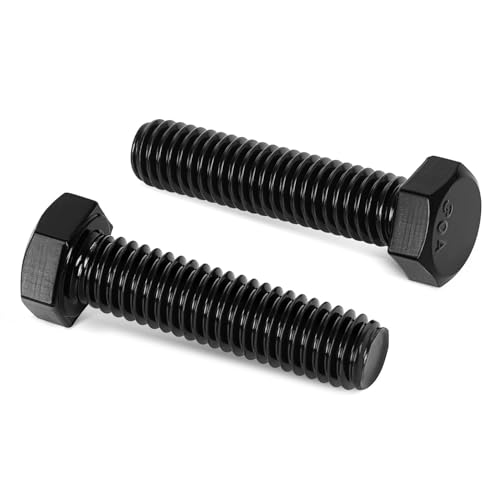 15 PCS M8 x 35mm Hex Head Screw Bolt, Stainless Hex Bolts, Full Thread, 18-8 Stainless Steel (304), Black Coating - size: M8 x 35mm