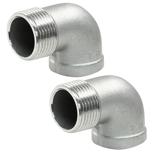 Hordion 2Pcs Stainless Steel 90 Degree Elbow 3/4"NPT Male x 3/4"NPT Female