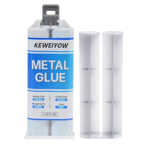 Metal Glue, 1.76oz Heavy Duty Epoxy Weld, High Strength Waterproof Cold Weld Liquid Adhesive, Bonds Metals, Stainless Steel, Aluminum, Iron, Plastic, Ceramic & Fiberglass for Repair - size: 1pcs