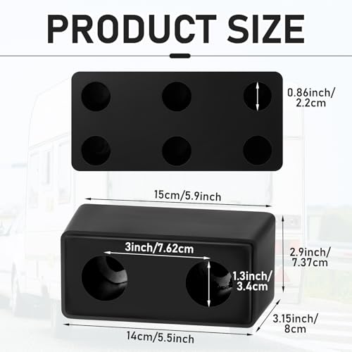 Flutesan 8 Pcs Heavy Duty Rubber Bumper Pads 6 x 3 x 3.15 Inch Dock Bumpers - size: 6 x 3 x 3.15 Inch