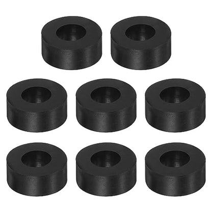 HARFINGTON 8pcs Rubber Spacer 1 Inch OD 0.47 Inch ID 0.4 Inch Thick Neoprene Round Anti Vibration Isolation Pads Isolator Rubber Washers Bushings for Home Cars Boat Accessories, Black - size: 12mm x 25mm x 10mm