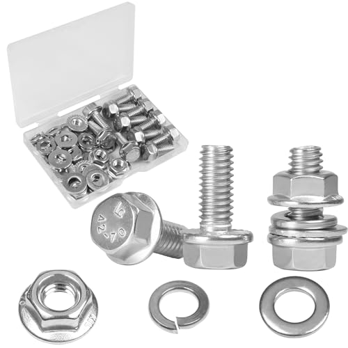 10 Sets 5/16-18 x 3/4" Flanged Hex Head Bolts Kits - size: 5/16-18 x 3/4"