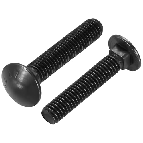 5Pcs 3/8"-16x2 Carriage Round Head Square Neck Bolt 304SS - color: Black, size: 3/8"-16x2"