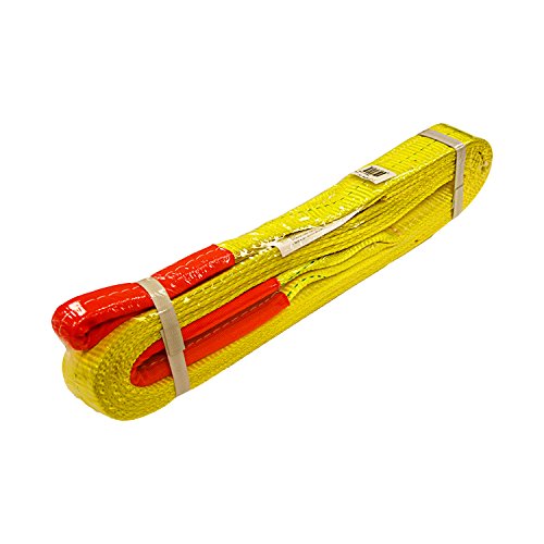 Everest C1130-2" x 3' Yellow Flat Sling Eye to Eye/Lifting Sling for Construction, Lifting, Moving, Hoisting - Strap Heavy Duty - 1-Pack 6400lbs WLL