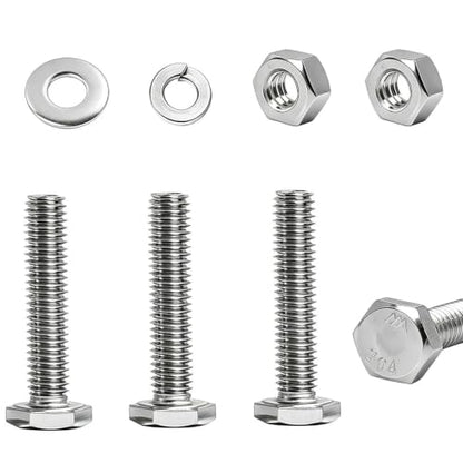 1/4-20 x 1 Hex Bolts, with Hex Nuts, Flat & Lock Washers Kit - size: 1"