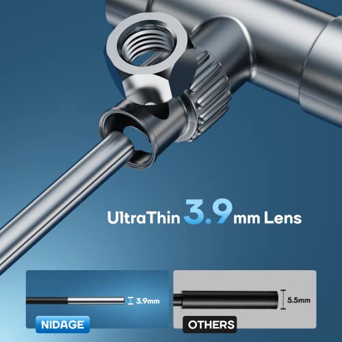 3.9mm Slim Wireless Endoscope, 2.0MP HD Inspection Camera with Light