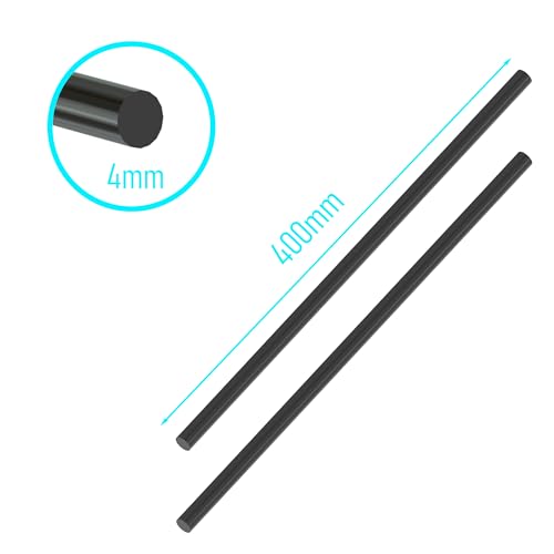 5Pcs Carbon Fiber Rod, 4mm x 400mm - size: 4mm x 400mm-5PC