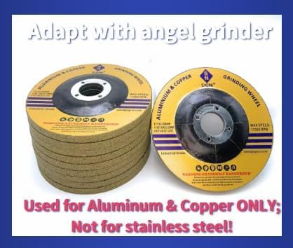 Signi Aluminum Grinding Wheel 4 1/2 for Aluminum Copper Non-Ferrous 10 Pack (Not Load While Grinding) - size: 4-1/2" x 9/32" x 7/8"