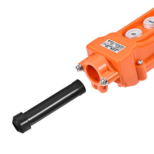 uxcell Hoist Crane Pendant Control Station Push Button Switch Orange