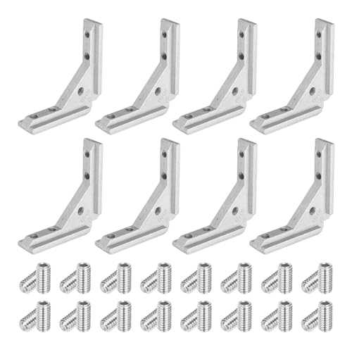 uxcell 8pcs l Shape Corner Bracket t Slot Inside Joint Angle 4040 Series - size: 40 x 40mm (4040)
