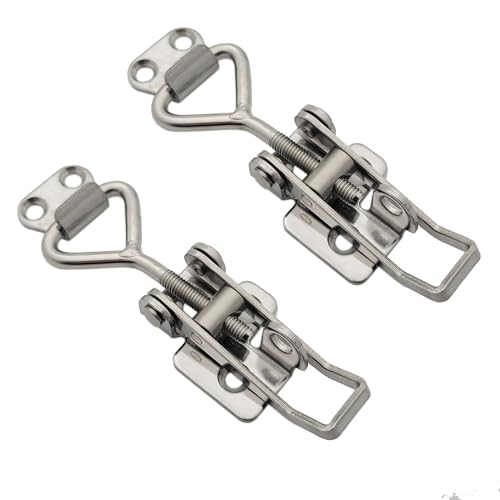 2 Pack OWACH Stainless Steel Adjustable Draw Latch Adjustable-Grip Padlockable Toggle Clamp (2 Pack, Small 2.95"~3.74") - size: 2 Pack, Small 2.95"~3.74"