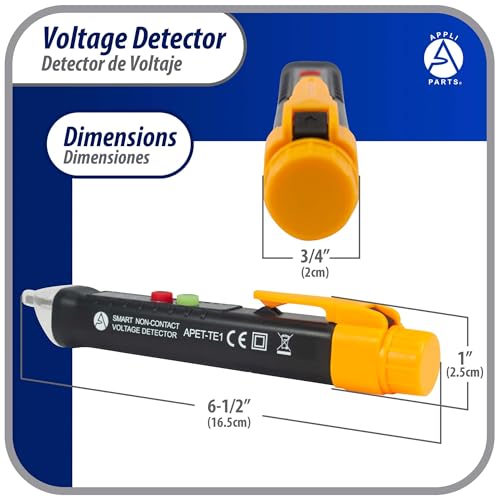 Appli Parts APET-TE1 Non Contact AC Voltage Tester Pen with LED Flashlight and Buzzer Alarm, for Live and Neutral Wire Detection in AC 12-1000V Circuits