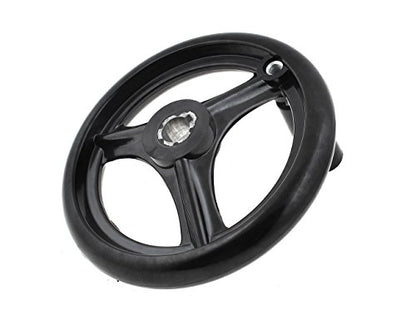 3 Spoked 6.3 inch Hand Wheel with Revolving Handle for Milling Machine Industrial Lathe,16mm Hole Diameter - size: 160mm Dia.