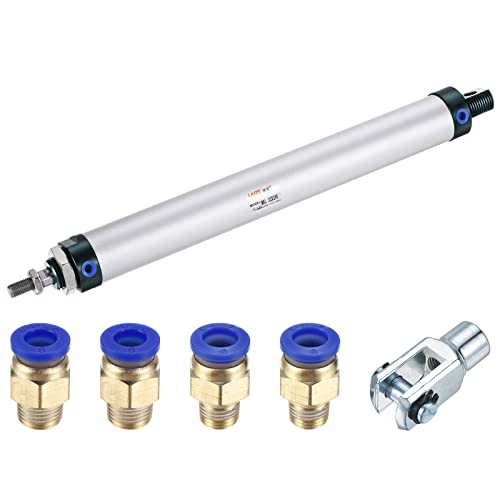 MECCANIXITY Pneumatic Air Cylinder Double Action MAL32X250 32mm Bore 250mm Stroke with Y Connector and 4Pcs Quick Fitting Set - size: 32X250 mm