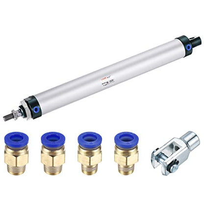 MECCANIXITY Pneumatic Air Cylinder Double Action MAL32X250 32mm Bore 250mm Stroke with Y Connector and 4Pcs Quick Fitting Set - size: 32X250 mm