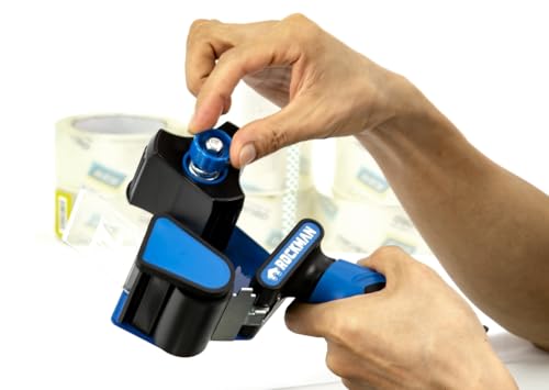 Premium Heavy-Duty Tape Dispenser Gun 08- Soft-Touch Ergonomic Handle Design, Transparent Pressing Plate, Ideal for Shipping, Warehouse, and Moving, Suitable for 2-inch Tape