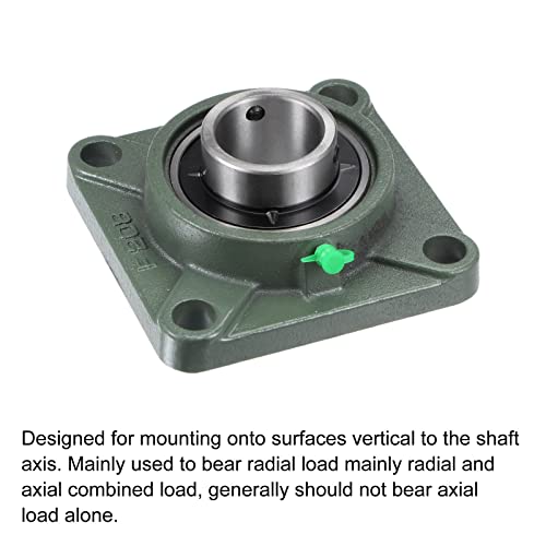 uxcell UCF208 Flange Block Bearings 40mm Bore Cast Iron Bearing Unit Set Screw Lock - size: 40mm
