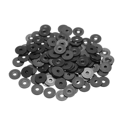 PATIKIL 125 Pcs Nylon Flat Washer M3 3mm ID 12mm OD 1mm THK Black - color: Black, size: 3mm x 12mm x 1mm