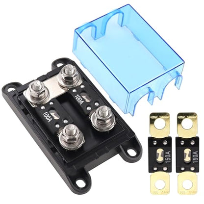 2-Way AMG Mega Fuse Holder Kit, Includes 2 Pcs 100A and 2 Pcs 150A ANM Fuse for Cars - size: 100A150A