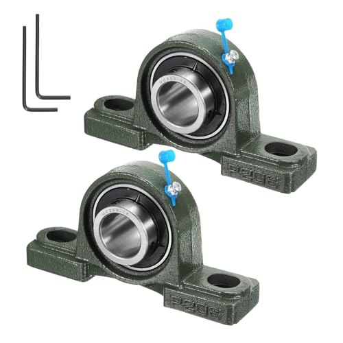 uxcell 2pcs UCP206-18 Pillow Block Bearings 1-1/8 inch Bore Self Alignment, Solid Cast Iron Base Mounted Chrome Steel Bearings - size: UCP206-18